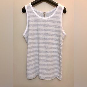 Vintage Diesel White & Silver Grey Faded Striped Tank